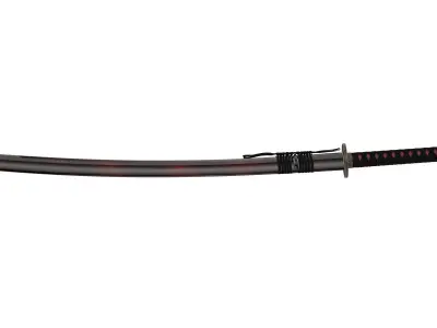 Katana samurai sword Low-poly 3D model 18