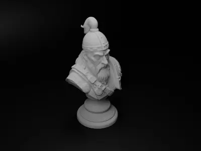 Genghis Khan Warrior Bust Chess 3D print model