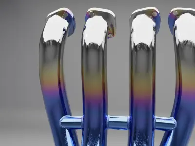 Blue Exhaust Motorbike ZX  3D model
