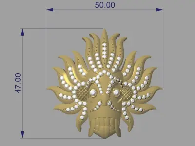 Sri Lankan Traditional Mask Pendant 3D print model