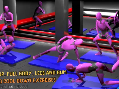 Power Gym Training animations - Motion Cast20 Vol2 3D model