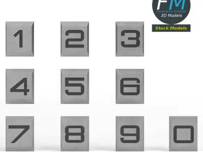 Engraved numbers 3D model