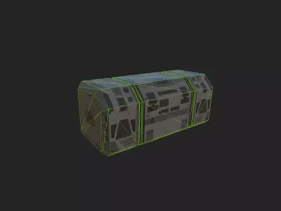 Sci Fi Industrial Cargo Crate Game Ready 252 Tris Low-poly 3D model