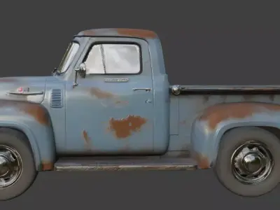 Vintage Rusty Pickup Truck 3D Model 3D model 23