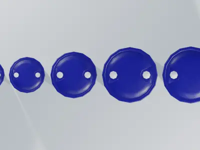 Plastic Tight Head Drum Collection Low-poly 3D model