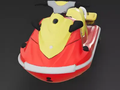 Realistic Rescue Jet Ski 3D Model Low-poly 3D model