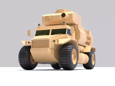 Military truck  Low-poly 3D model