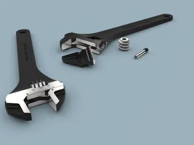 Adjustable wrench 3D model