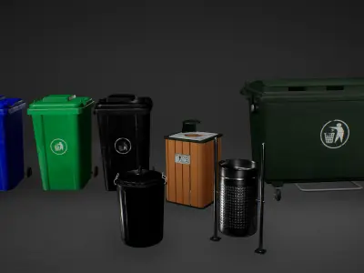 Bins Game Ready cigarette box Low-poly 3D model