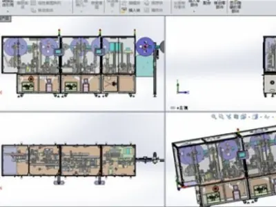 Highly efficient and complex USB type C fully automatic assembly 3D model