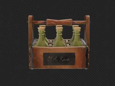 stylized beer crate 3D model