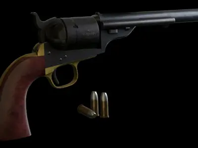 Colt open top revolver Free low-poly 3D model