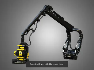 Forestry Harvester Cranes - 2 in 1 3D Model Pack