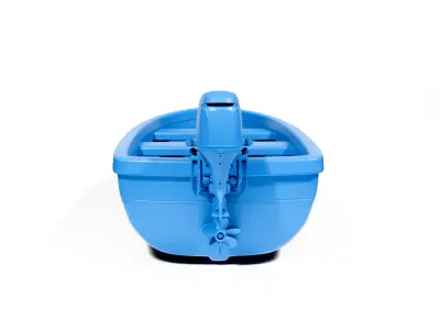 Boat with motor 3D print model