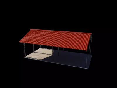 Industrial metal hangar 3D model purchase