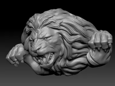 Angry lion Free 3D model