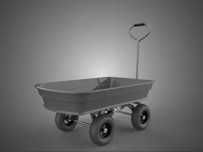 BEACH COAST SAND SEA CART WAGON TROLLEY DOLLY TRUCK WHEELBARROW 3D model