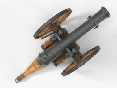 Medieval style ramadan cannon with 4K PBR textures 3D model