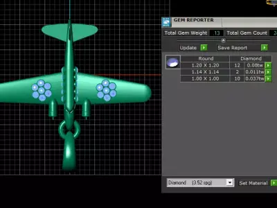 Gold airplane pendant 3D printable model   3D print model