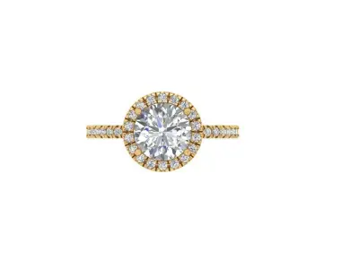Emerald Solitaire Ring 3D print model 29
