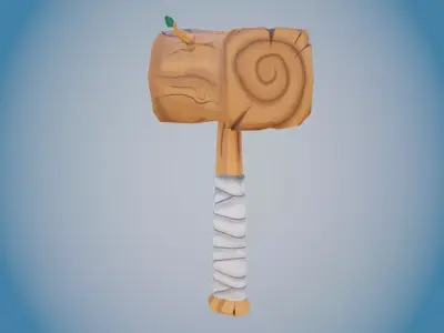 Stylized Mallet Free low-poly 3D model