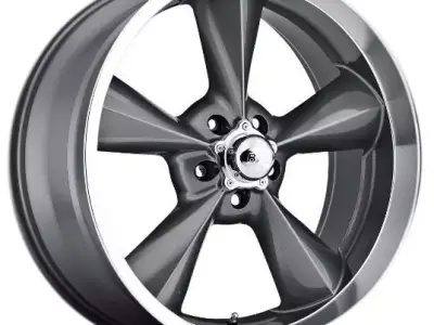 BG Rod Works Old School Wheel 17x8 Gunmetal With Machined Lip  Low-poly 3D model