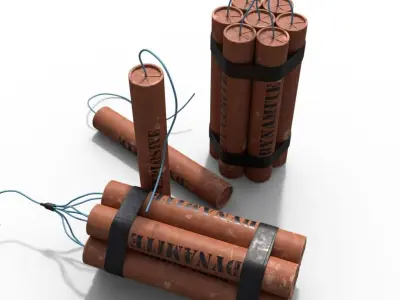 Dynamite three sticks 3D model