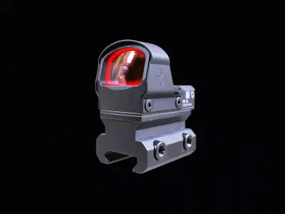 Red Dot Sight Low Poly PBR - FPS Weapon Attachment Low-poly 3D model