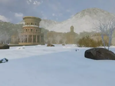 Snowy Architectural Ruins 3D model