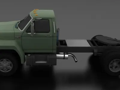 F-Series F-800 Semi Truck Day Cab 1980 Low-poly 3D model