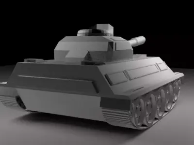 Tank for game Low-poly 3D model