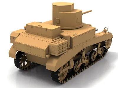 Simple M3 Stuart Honey tank 3D model