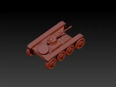 Tank game-ready Low-poly 3D model