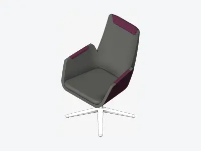 Chair - Contemporary - Cordia Plus - High - Swivel - Glides Low-poly 3D model