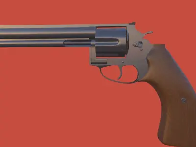 Realistic animated  6 shot revolver Free 3D model