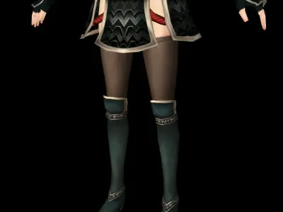 fantasy medieval women Low-poly 3D model