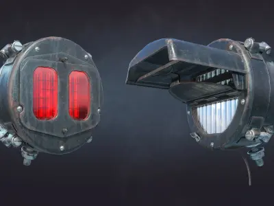 Tank Headlight FG-127 FG-126 FG-125 Low-poly 3D model