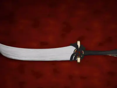 Stylized Heavy Two-Handed Curved Blade  3D model