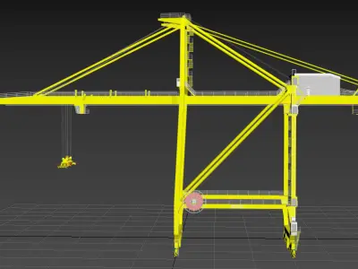 Port Container Crane Low-poly 3D model order
