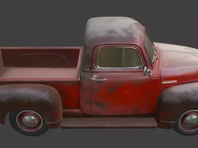 Vintage Rusty Pickup Truck 3D Model 3D model 11