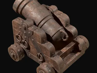 Mortar Cannon-1-Old Version Low-poly 3D model