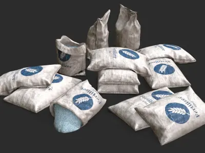 Fertilizer Bag Assets Low-poly 3D model