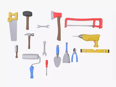 Cartoon Hand Tool Collection 3D model