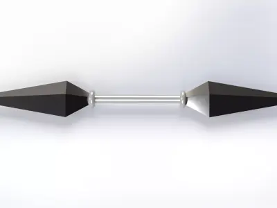 Double Kunai Weapon 3D Model Low Poly Ninja Blade 3D model