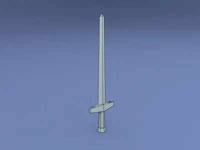 Stylized simple sword Free low-poly 3D model