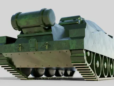 Low-Poly Military Tank 3D Model 3D model