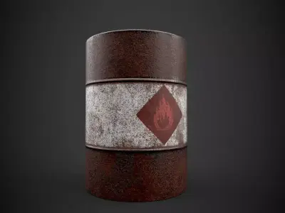 Barrel metal Free low-poly 3D model