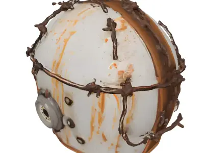 Wasteland Barbed Wire Combat Helmet Low-poly 3D model