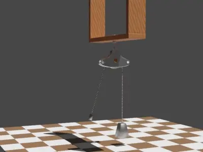 Pulley with clothesline wheel - Polea con rueda de tendedero 3D model
