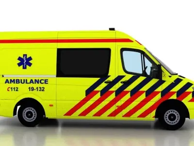 Mercedes Benz Sprinter L2H2 2009 Netherlands Ambulance 3D model